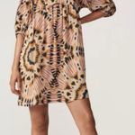 Ba&sh  Cleo V-Neck Mini Dress Size 8 Tie Dye Oversized Ikat Print Boho Casual Photo 0