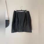 Vintage 1990's Yvonne Marie Black Leather Skirt, Size 14 Photo 1