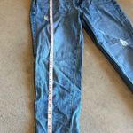 SheIn Blue Ankle Cropped Jeans with Distressed Details Photo 4