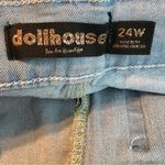 Dollhouse Size 24W Distressed With Holes Rolled Cuff Hem Light Wash Deni… Photo 8