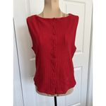 Madewell  Ribbed Crewneck Shell Top Vest Button Front Cherry Red Size M Photo 1