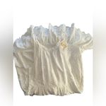 Maeve Anthropologie  White Eyelet Sundress Sz 2 High Neck Full Skirt Cruise Vacay Photo 6