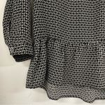 Harlowe $ Graham Harlowe & Graham Black & White Peplum 3/4 Sleeve Boho Blouse Shirt Top Womens XS Photo 3