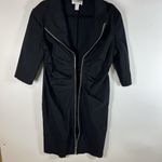 Joseph Ribkoff  Women's Black Full Zip Front Ruched Stretch Dress Size 18‎ Photo 5