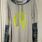 Disney Parks Womens‎ Gray Mixed Media Haunted Mansion Hoodie XXL Photo 0