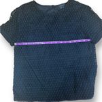 Theory  Floral Eyelet Short Sleeve Back Button Blouse Branna Black Size Small Photo 3