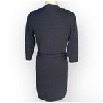 Susana Monaco Women's Black Leather and Wool Knee Length Dress Size 8 Bikercore Photo 3