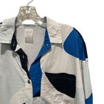 Calia by Carrie Underwood Wavy Blocks Print Button Down Cover Up Size Small Blue Photo 6