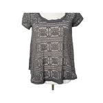 American Eagle  Crochet Sheer See Through Top Size S Gray Swing BOHO‎ Festival Photo 2