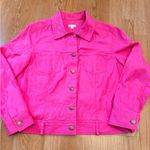 J. Jill Vibrant Pink Jean Jacket Size M Photo 1