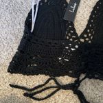 Lulu's Black Crochet Halter Tank Top Size M Photo 5