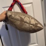 Coach Beige Shoulder Bag with Red and Purple Scarf Photo 4