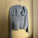 Free People Hazel Cardi Jacket Corsican Sea Blue Size Medium Zip Hoodie Sweater Photo 3