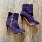 Joan & David  Purple Suede Leather Stiletto Heel Ankle Boots Womens 6 Fall Luxury Photo 1