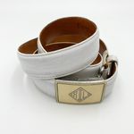 Ralph Lauren  Vintage White Leather Belt Monogram Logo Photo 9