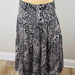 CHAPS  Women's Maxi Skirt Sz M Geometric Print Black & White Photo 0