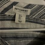 Artisan NY  Linen Top - Striped, V-Neck‎ - Size small Photo 2