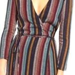 Rails  Metallic Lola Varadero Long Sleeve Striped Metallic Wrap Dress NEW S Photo 0