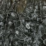 Allison New York black smocked sheer sleeve blouse top size Medium Photo 5