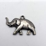 Vintage Women's Elephant Sterling Silver Trunk Up Silver Tone Necklace Pendant Photo 1