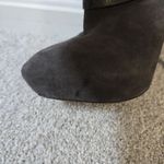 LAMB Gray Suede Scrunched Leather Stiletto Bootie Boots Size 8.5 Photo 5