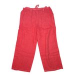 Fresh Produce Nwt Vintage Linen Red Cropped Capri Pants Size Large A137 Photo 1