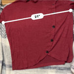 None Retrology Burgundy Asymmetrical Cowl Neck Sweater Size M Photo 4