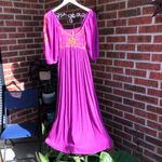 Free People NEW  Wedgewood Magenta Embroidered Maxi Dress XS Photo 6