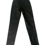 Black High Waisted Faux Leather Stretch Jeans Sz Large Photo 3