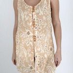 Vintage Victoria's Secret Gold Label Floral Cream Slit Intimate Dress Size Small Tan Photo 0