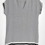 Cynthia Rowley Silk Dress Womens Size 4 Short Sleeve Knee length Black/White Photo 0