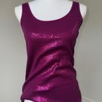 EXPRESS Sexy Basic Sequin Tank Top Magenta Scoop Neck Sleeveless Size M Y2K 2000 Photo 0