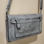 Nicole Miller Gray Vegan Leather Crossbody Bag Photo 5
