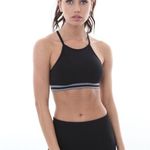 NEW REN M/L Seamless Bra Alexis Ren Workout Top Black Fitness Influencer Gym Size M Photo 2