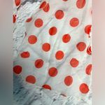 Vintage sheer red and white polkadot nylon scarf Photo 4