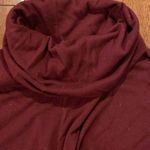 Burgundy Slouchy Cowl Neck Fringe Top Red Size M Photo 2