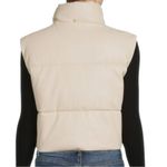 Rebecca Minkoff  Women’s Size S Natural Cream Vegan Leather Cropped Puffer Vest Photo 1