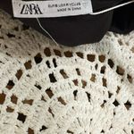 ZARA  Ivory And Black Crochet Midi Dress Size‎ Small Photo 7