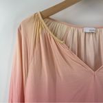 Ecru  Blouse Small Ombre Pastel Designer Luxury Business Casual Office Light Photo 3