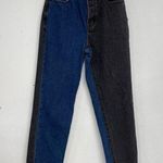 PacSun  Black & Blue Contrast High Rose Straight Jeans Womens 23 Two Tone Fall Photo 0