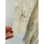 VTG Megere White Sequin Beaded Dress M Long Sleeve Ruffle Hem Formal Wedding Size M Photo 3