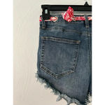 Altar'd State  Jorts Size 28 Denim Jean Shorts Bandana Belt Frayed Hem Photo 4