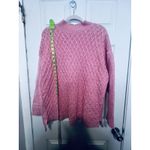 Talbots  Women’s Plus Size 2X Pink Cable Knit Cotton Sweater Mock Neck Stretch Photo 4