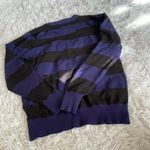 Blue And Black Long Sleeve Crew neck Shirt Photo 2