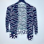 Chico's Green and Black Linen Blend Cardigan Sweater Size 1 or US M/8 Photo 1