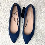 Lane Bryant COPY - Navy blue vegan suede flats sz9W Photo 4