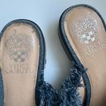 Vince Camuto Fringe Jewel Denim Open Toe Low Heel Comfort Sandal Size 6.5 Blue Photo 2