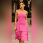 Antonio Melani Pink Silk Strapless Dress with Ruffled Bottom Sz 4 Photo 11