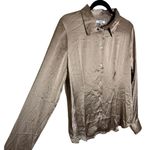 Madewell  Enzo Darted Button Up Trendy Chic Satin Shirt US Women's Size 12 NWT Photo 3