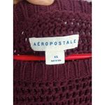 Aeropostale Women’s Sweater Burgundy Waffle Knit Y2K Size XS Euc Photo 3